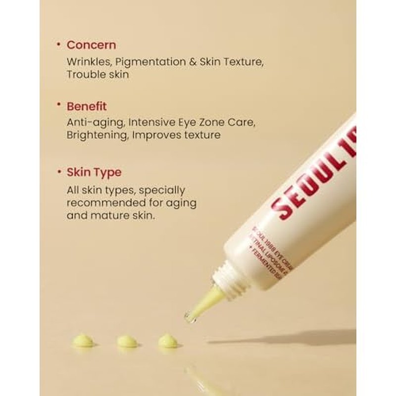 KSECRET SEOUL 1988 Retinal Eye Cream ? Formulated with Advanced Retinal Liposome 4% and Fermented Bean for Dark Circles and Fine Line Care | Korean Skincare, 30ml / 1.01 fl oz