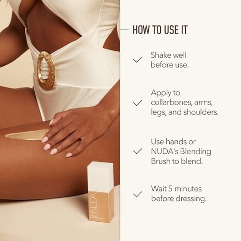 NUDA Body Shimmer | Illuminating Body Glitter to Enhance Tan | Vegan Shimmer Lotion for Women with Aloe Vera, Avocado Oil, & Vitamin E | Vanilla-Scented, Non-Staining Liquid Highlighter, (75 mL)