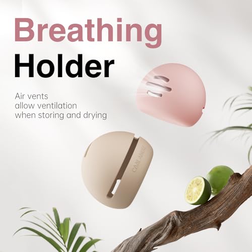 Silicone Makeup Brush Holder And Beauty Sponge Case, Travel Makeup Brush Case With Magnetic Closure, Makeup Sponge Holder 2 In 1 Stand Storage For Quick Drying Khaki