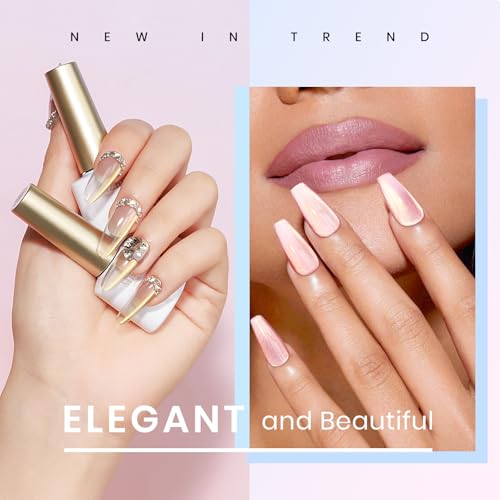 MIZHSE Cat Eye Gel Nail Polish Set, 6 Colors Dawn Ceramic Magnetic Gel Polish with Magnet Stick, Trendy Salon French Nail Polish Kit DIY at Home Gift Set for Women