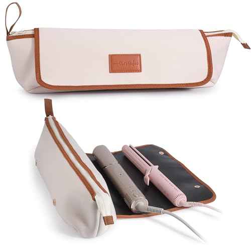 Hair Tools Travel Bag with Heat Resistant Mat, Large Hot Tool Organizer Bag, Curling Iron/Flat Iron Travel Case, Carrying Case for Hair Styling Tools, Travel Must Haves, Travel Essentials for Women