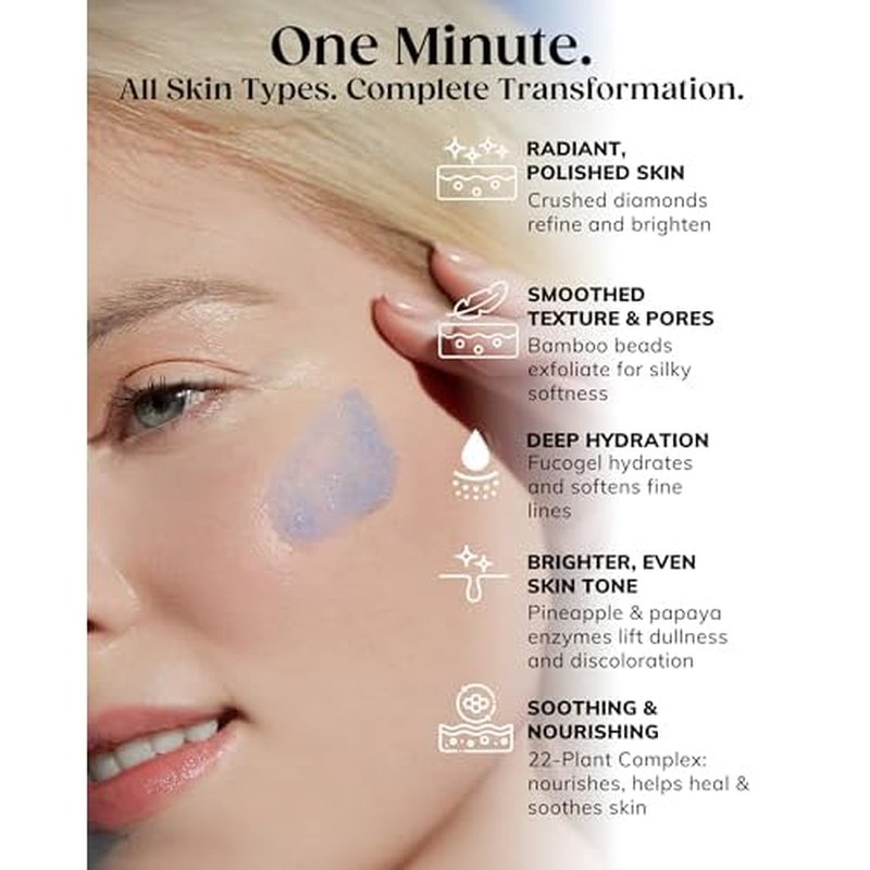 KAPLAN MD Diamond Contour Supercharged 1 Minute Daily Facial - Anti-Aging Serum for Face with Exfoliating Crushed Diamonds & Fruit Enzymes - Radiant & Smooth Skin for Women of All Ages - 3.0 fl oz