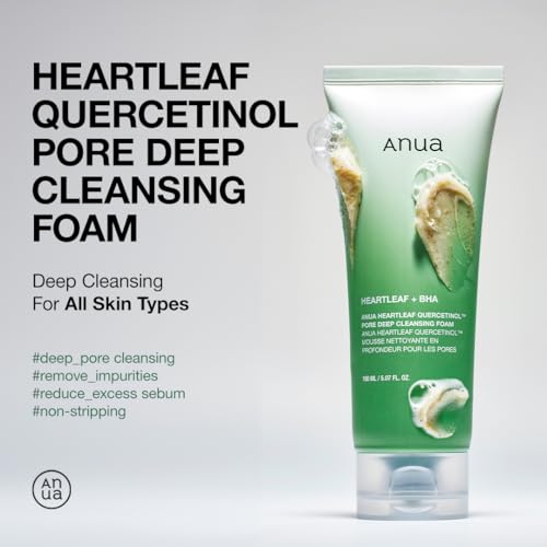ANUA Mild Double Cleanser Duo - Heartleaf Pore Control Cleansing Oil & Quercetinol Face Wash | Korean Skincare Essentials