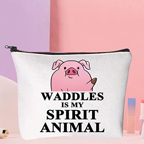 BWWKTOP Funny Waddles Pig Cosmetic Makeup Bag Waddles Fans Gift Waddles Is My Spirit Animal Zipper Pouch Bag (Waddles SPIRIT)