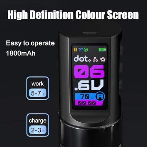 Complete Wireless Tattoo Gun Kit for Beginners | Rotary Tattoo Pen with 7 Adjustable Strokes | Rechargeable Cordless Battery | 20Pcs Tattoo Cartridge Needles Set