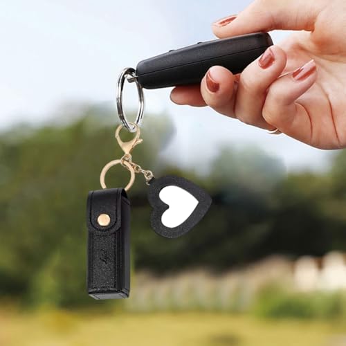 7 Pack Lipstick Organizer, PU Leather Potable Chapstick Holder with Mirror, Girls Travel Lipgloss Makeup Storage Holder for Chapstick Perfume Fingernail Polish