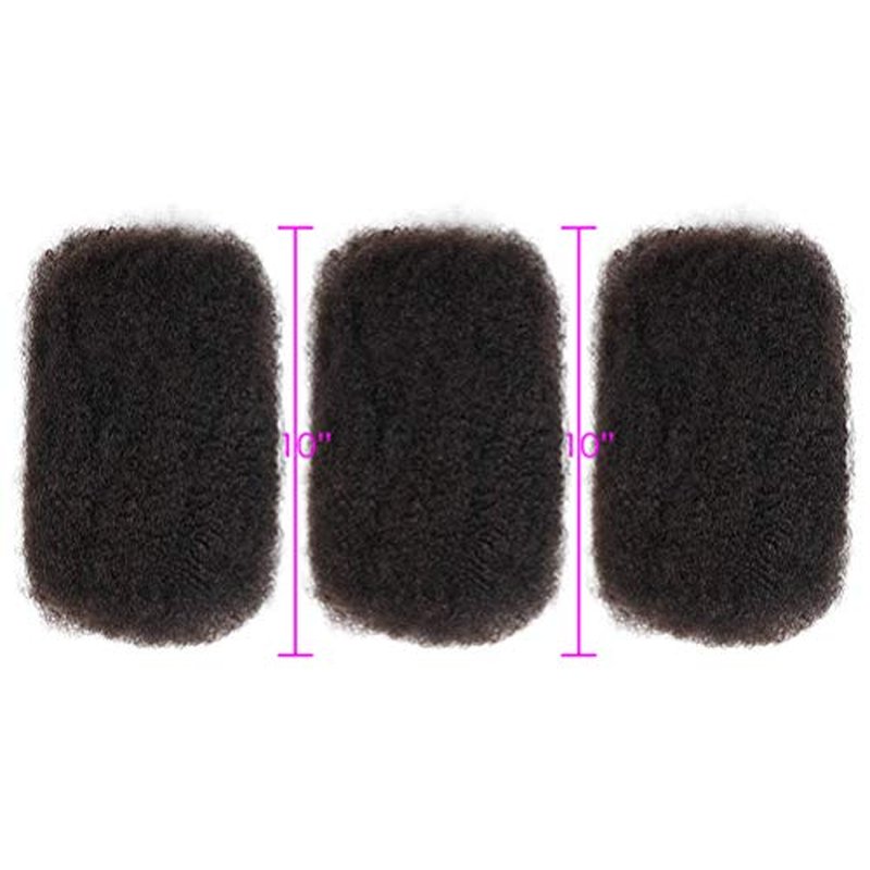 Style Icon 3 Bundles Afro Kinkys Bulk Human Hair (10"/10"/10", Natural Black) - Afro Twist Braiding Hair - Curly Hair Extensions for Dreadlocks Loc