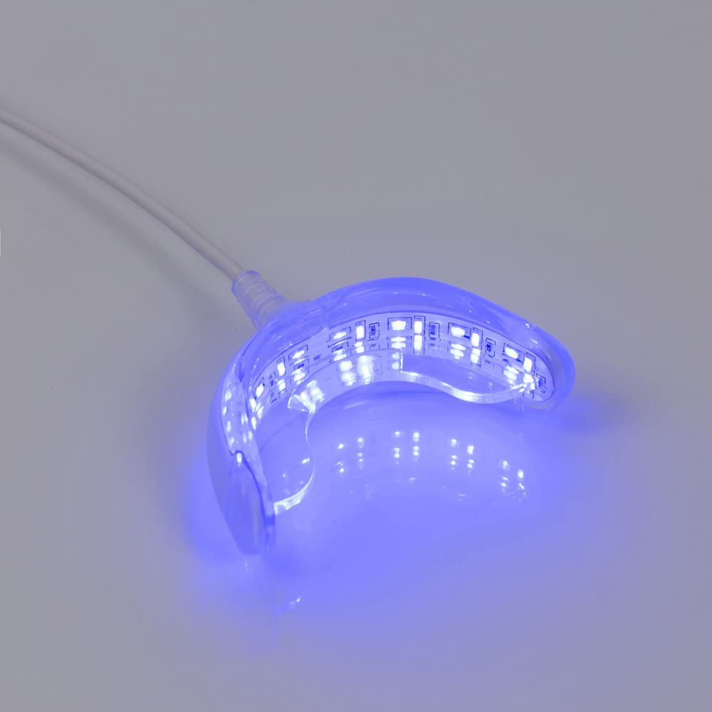 Teeth Whitening Accelerator Light, 32x Blue LED Light Mouth Tray Teeth Whitening Enhancer Light Trays Connected with iPhone/Android/USB for Home Use