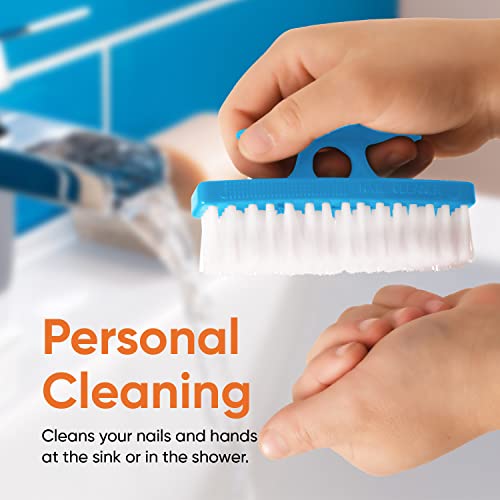 Superio Nail Brush Cleaner with Handle - Durable Brush Scrubber To Clean Toes, Fingernails, Hand Scrubber All Surface Cleaning, Blue Heavy Duty Scrub Brush Stiff Bristles, Easy To Hold