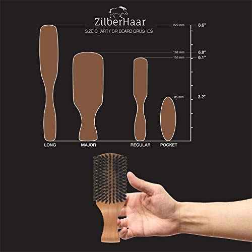 ZilberHaar Major ? Men's Hair and Beard Brush ? Soft Boar Bristles ? Massages and Exfoliates Skin and Scalp ? Ideal Men's Grooming Accessory ? Made in Europe