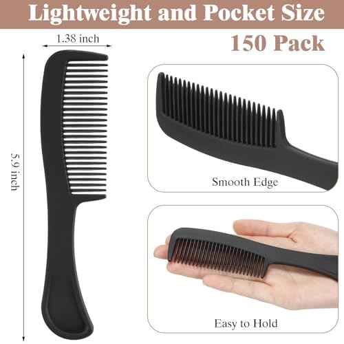 Layhit 150 Pack Bulk Hair Combs Individually Wrapped Plastic Hair Comb Set Christmas Boxes Gifts Travel Pocket Sturdy for Women, Kids, Men, Homeless, Shelter, Nursing, Hotel, Home, Charity Church