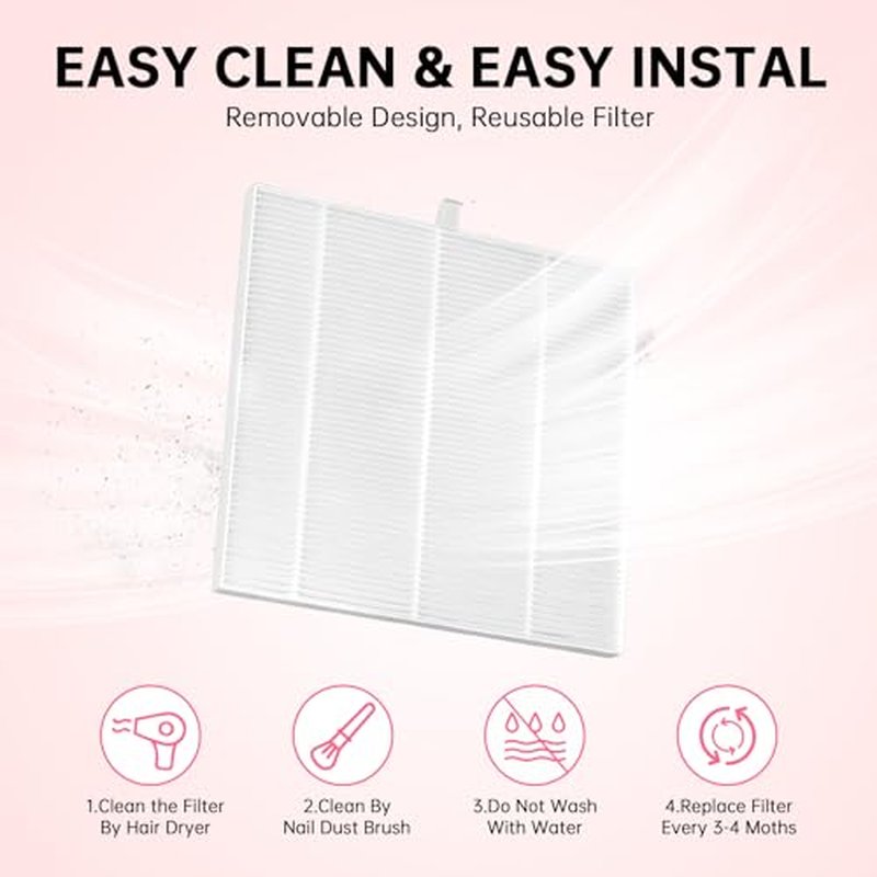 Nail Dust Collector, Cordless Dust Collector Nail Tech, Powerful Vacuum Fan Vent Dust Collector Extractor Dust Suction Machine for Acrylic Nails Polishing, Nail Salon, Pink Diamond