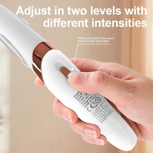 LQT¢ç Electric Foot File ? Rechargeable Callus Remover for Hard, Cracked Skin ? at-Home Pedicure Kit for Smooth Feet (Men & Women) (White)