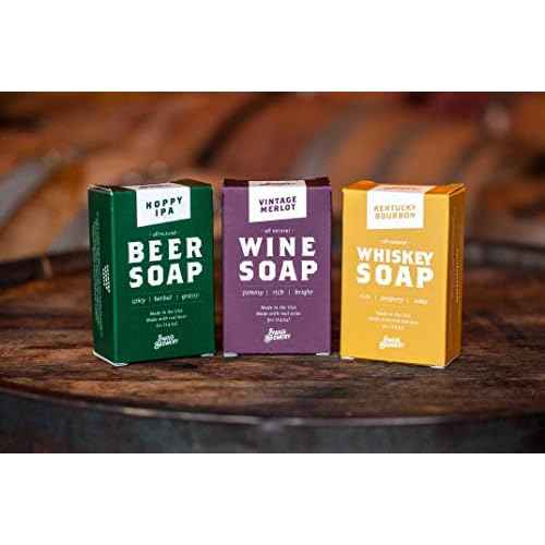BOOZY SOAP - Great Gift for Wine, Whiskey, and Beer Drinkers -Made in USA- (3-Pack (Wine + Whiskey + Beer))