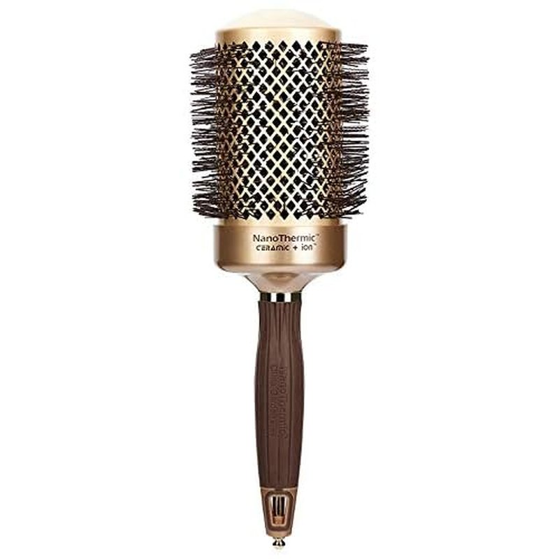 Olivia Garden NanoThermic Ceramic + Ion Round Thermal Hair Brush - Not Electrical - Professional Blowout Brush for Normal to Thick Hair