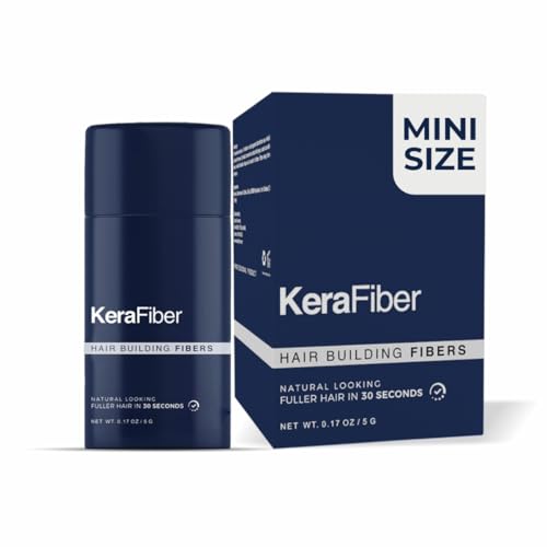KeraFiber Professional Hair Building Fibres - Natural Keratin Hair thickener Fibres, Hair Powder for Men and Women, Full Head of Hair in 30 Seconds-Hair Fibres Dark Brown (5g/0.17oz) - Travel Pack
