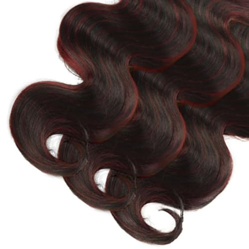 28 28 28 Inch Ombre Burgundy Bundles P1B99J Body Wave Bundles 2 Tone Black Mixed With Wine Red Bundles 8A Brazilian Virgin Hair Extensions Burgundy Body Wave Bundles 300g