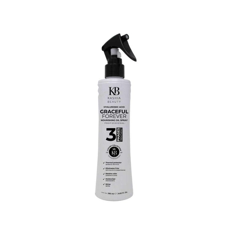 Kashia Beauty Graceful Forever Nourishing Oil Spray 9.6 oz – Leave-In Three-Phase Treatment with Nano Technology – Hydrating Detangler & Thermal Protector for Radiant Healthy Hair