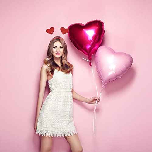 2 Pcs Valentines Day Heart Head Boppers Headband Love Hair Hoops Red Heart Headpiece Hairband Hair Bands Women Cosplay Costume Dress Up Christmas Halloween Wedding Holiday Birthday Party Accessories