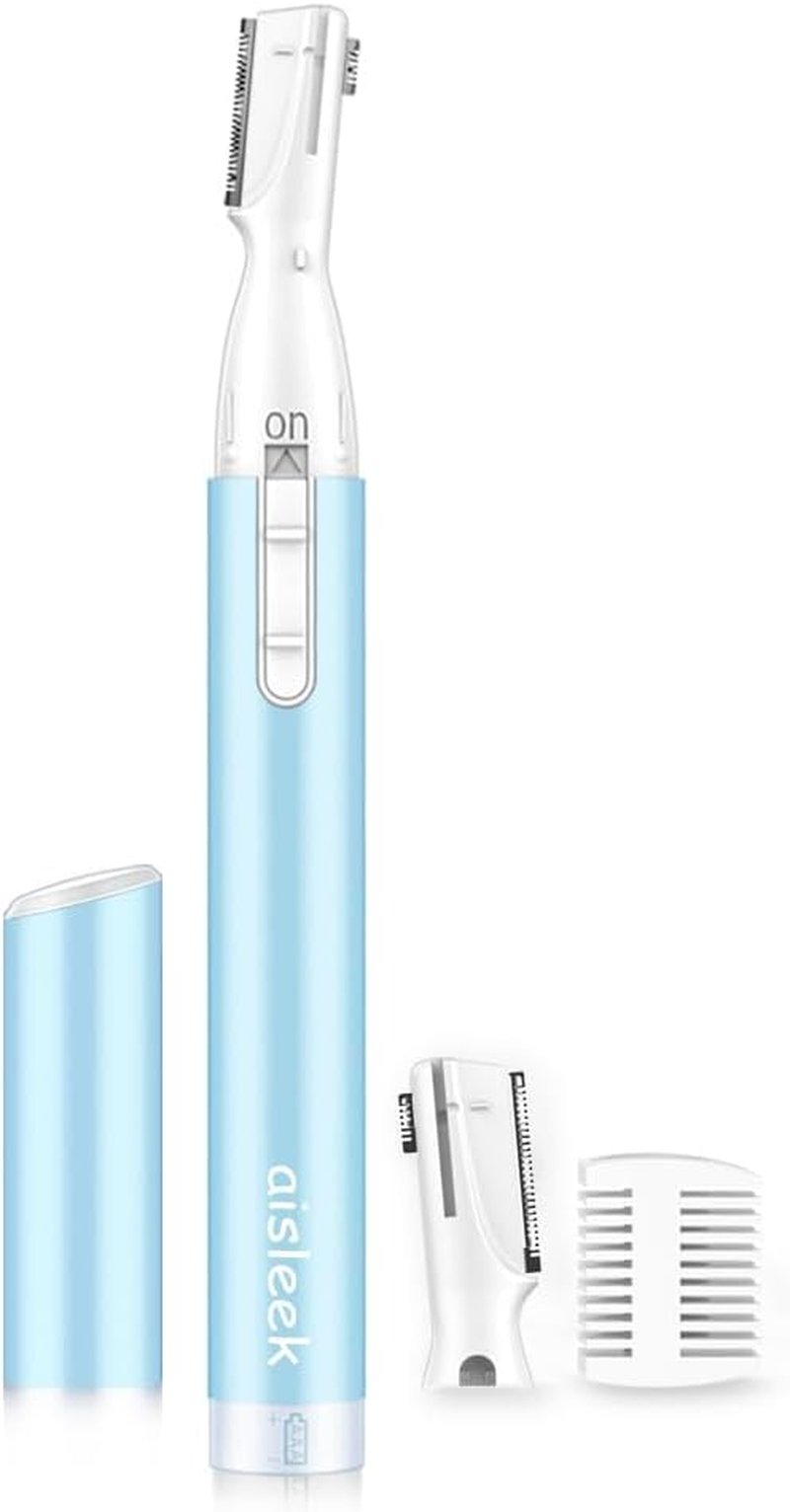 Eyebrow & Facial Hair Trimmer - Precision Detailer with Rinseable Blade | Compact Battery Operated Design for Safe Touch-Ups