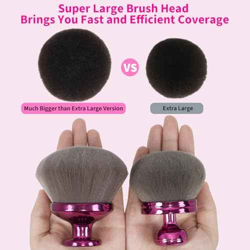 Super Large Body Kabuki Brush For Self Tanner, Leg Makeup, Bronzer Blend, 3.6In Width Round Head Kabuki Self Tanner Brush, With Soft Synthetic Hair Provides More Even Application