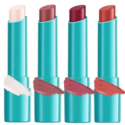 4pcs Lip Tint Hydrating, Moisturizing Lip Oil Balm, Long Lasting Waterproof Lip Gloss Non-Stick Cup Lipstick Set, Natural Ingredients Strong Moisturizing Lipstick