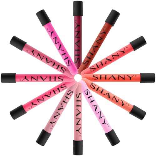 SHANY Lip Gloss Makeup Set, 12 Piece Professional Lip Color Collection with Shimmer and Pearl Finishes, Enriched with Aloe Vera and Vitamin E, Long Lasting Glossy and Moisturizing Lip Luminizer - Gift