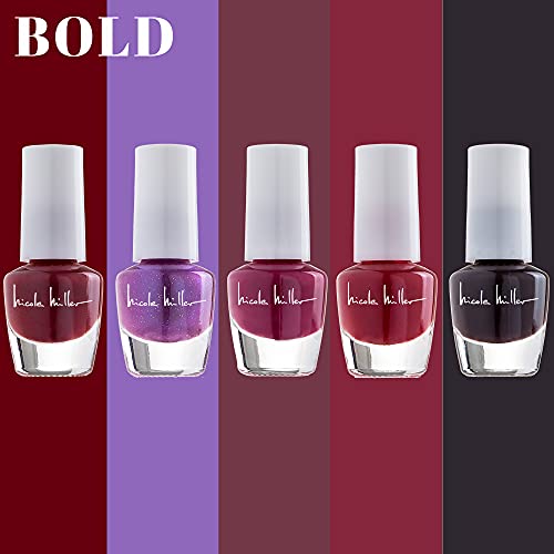 Nicole Miller Mini Nail Polish Set ? Glossy, Vibrant Colors for Fingernails & Toenails, Trendy Collection