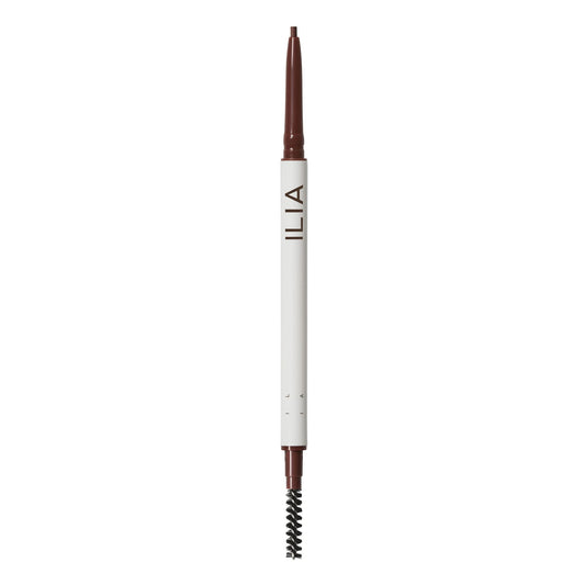 ILIA - In Full Micro-Tip Brow Pencil with Spoolie | Buildable Pigment, Fade-Resistant | Safe for Sensitive Eyes, Fragrance + Silicone-Free | Non-Toxic, Vegan, Cruelty-Free, Clean Makeup (Auburn Brown)