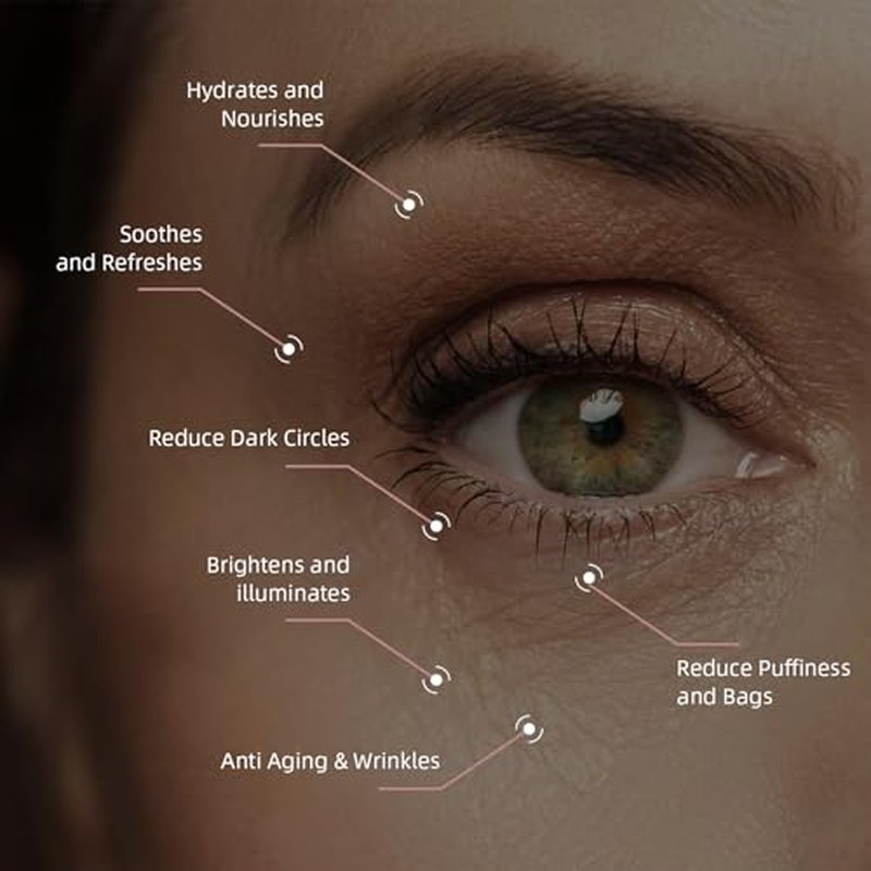 5% Caffeine Eye Cream & Under Eye Serum for Dark Circles and Puffiness, 360¡Æ Massage Roller Ball Eyes Treatment Serum, Reduces Wrinkles Fine Lines for Women