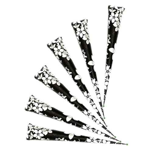 Decent 100% Natural Ready to Use henna Paste Hair Color, Hair Dye Cones (Darkest Brown, Pack of 6)