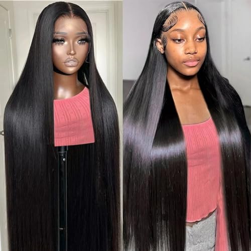 30 Inch 13x6 Lace Front Wigs Human Hair 200 Density Straight HD Lace Front Wigs Pre Plucked Straight Glueless Human Hair 13x6 HD Frontal Human Hair Wig for Women