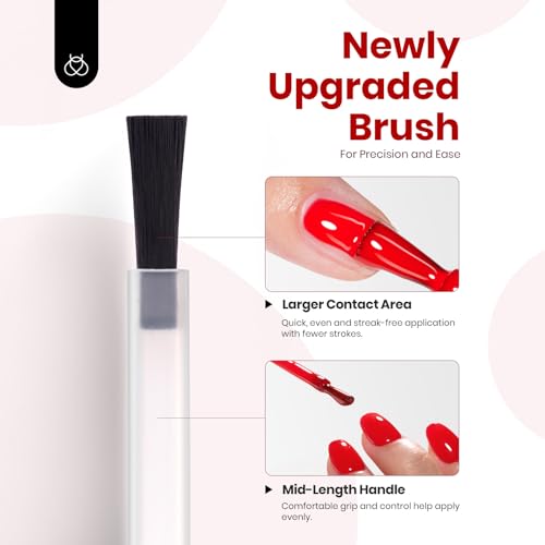 Beetles Red Gel Nail Polish, 15ml Christmas Red Color Soak Off UV LED Gel Polish, Winter Nail Art Design Daring Grace Manicure Salon DIY Home Colorful Bottle Gifts for Women