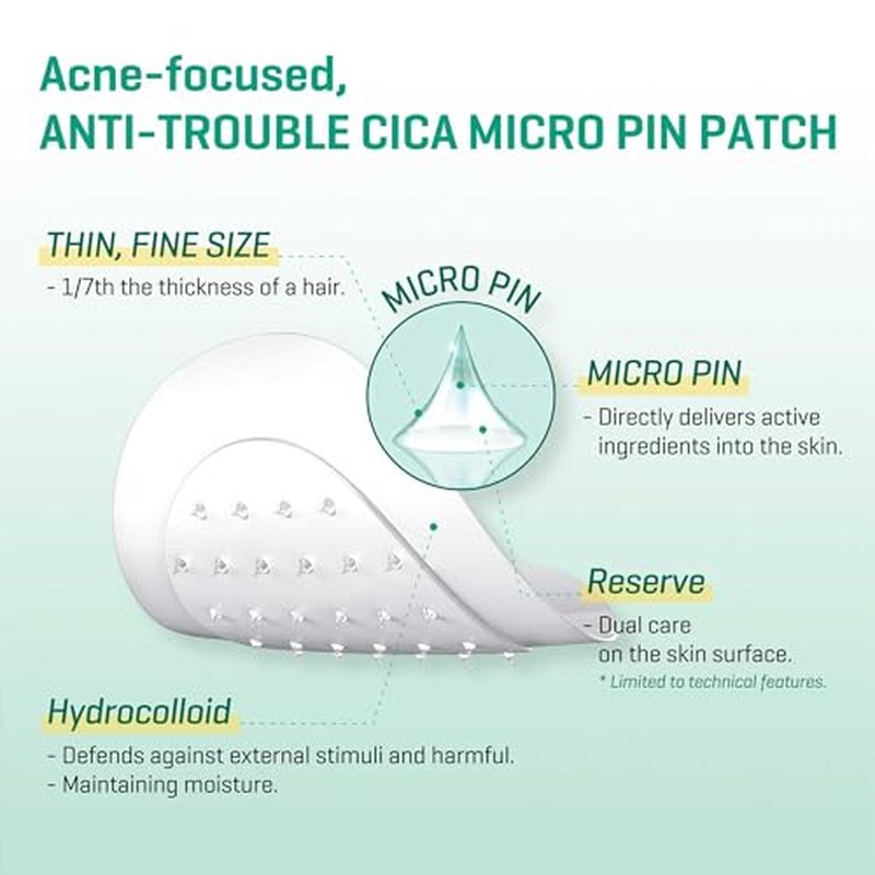 SOME BY MI Micro Pin Spot Patch - Pack of 1, 14mm 9 Counts - Microneedle Hydrocolloid Pimple Patch with Salicylic and Hyaluronic Acid - Skin Troubles Care Focused Spot Cover - Korean Skin Care