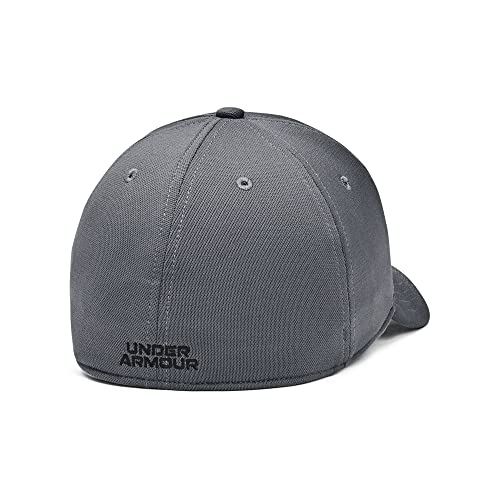 Under Armour Men's Blitzing Cap Stretch Fit, (012) Pitch Gray / / Black, Small/Medium
