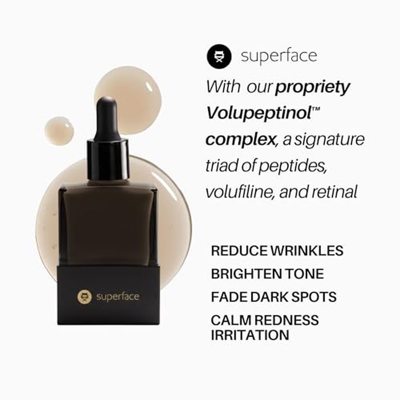 Superface Volupeptinol¢â Radiance Serum ? Anti-Aging Brightening Face Serum for Women & Men with Volufiline, Peptides & Retinal, Protects Skin Barrier, 35ml / 1.18oz