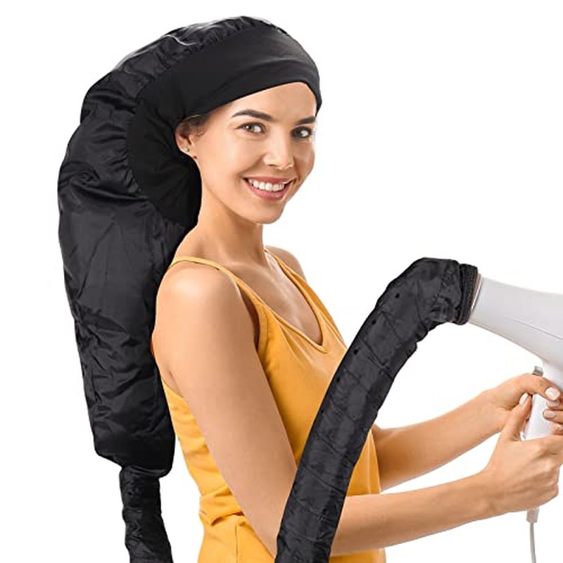 Upgraded Large Hooded Hair Dryer Bonnet Cap with Long Tube for Fast Drying, Fits All Head Sizes and Hair Styling