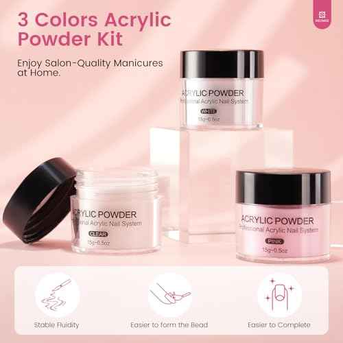 Practice Hand for Acrylic Nails Kit: Silicone Hand for Nail Practice with Nail Kit for Beginners - Bendable Training Fake Hand Manicure Acrylic Powder Set for Salon Home