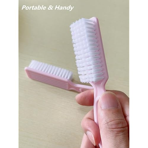 12Pcs Nail Brush for Cleaning Fingernails, Handle Grip Cleaning Brush for Nail and Toenail, Nail Dust Brush Manicure Pedicure Tools Scrubbing Brush Women Men Home Salon(Pink)