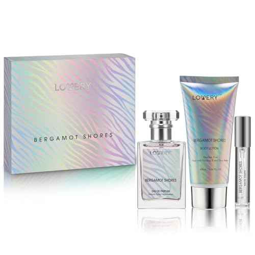 Bergamot Shores Spa Kit - Mom's Self Care Gift with Perfume, Body Lotion & Eau de Toilette Spray - Birthday Gift for Women