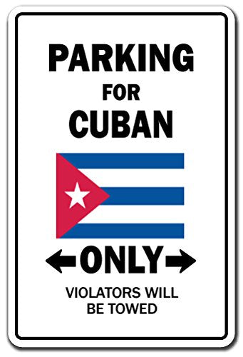 Parking for Cuban ONLY Decal Cuba Flag National Pride Love | Indoor/Outdoor | 7" Tall