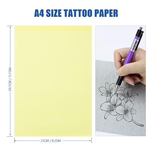 LIUMATE Tattoo Transfer Paper, 100 Sheets Tattoo Stencil Paper A4 Size, Stencil Paper for Tattooing 4 Layers, Thermal Stencil Paper DIY Tatt¥ï¥ï Tracing Paper for Tattoo Transfer Kit Tattoo Supplies