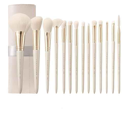 Makeup brush gift set: 14 piece professional makeup brush advanced synthetic kabuki brush set foundation make-up powder blusher eye shadow concealer high gloss brush mixed makeup brush set
