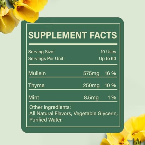 Herbal Diffuser Pure Breath Plant Essence Smoking Cessation Aid Lung Purification Herbal Formula Contains Evening Primrose, Thyme, and Peppermint Extracts