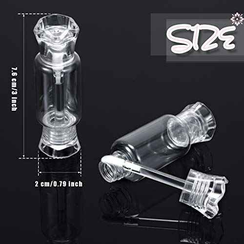 20 Pieces Empty Lip Gloss Tubes with Wand 9 ml Mini Clear Candy Shape Lip Balm Tube Containers and 2 Pieces Funnel for DIY Cosmetics Women