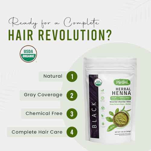 Pardesi Hair Henna Powder Black Color I USDA Organic I 7.05 oz (200 Gram) | Natural Hair & Beard Dye I Unisex I Amonia and PPD Free I Includes Gloves, Hair Cap and Applicator I From India
