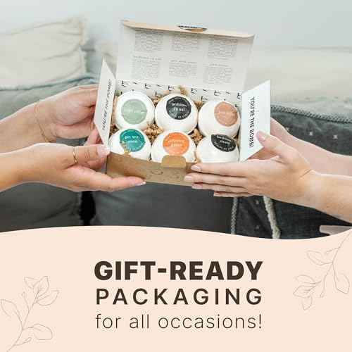 Bath Bombs Gift Set, USA Made with Organic & Natural Ingredients, Christmas Stocking Stuffers for Women & Men, Relaxing Spa Gifts, Wife Stocking Stuffers