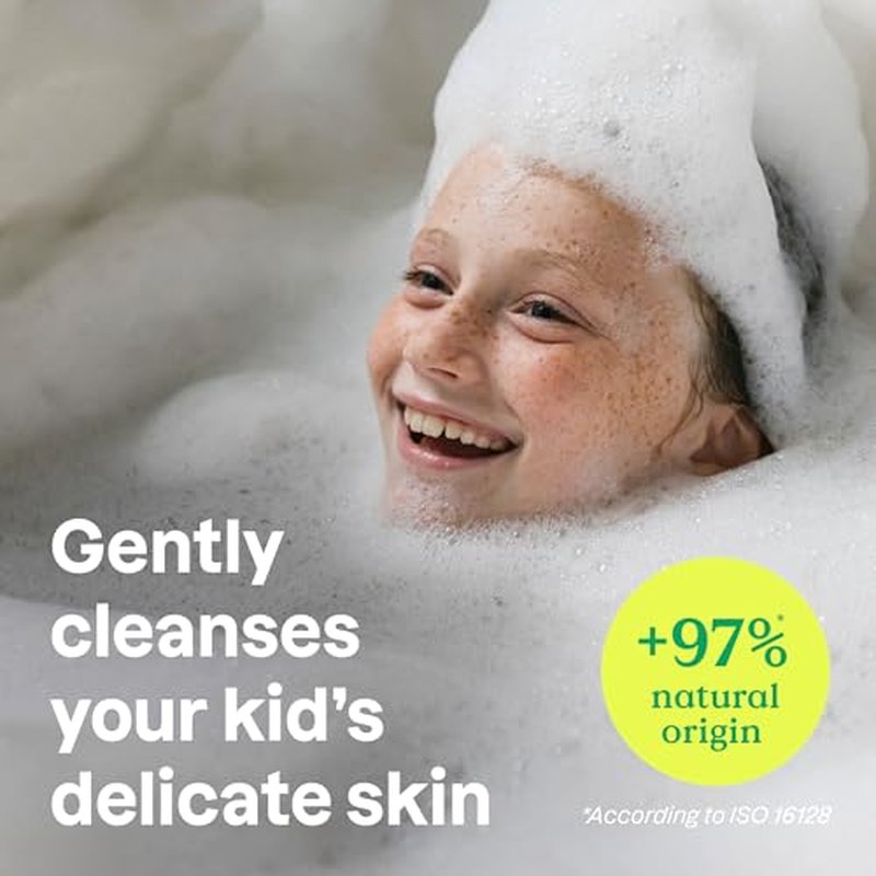 ATTITUDE Bubble Wash for Kids, EWG Verified Bubble Bath, Hair Shampoo and Body Soap, Dermatologically Tested, Plant- and Mineral-Based, Vegan, Vanilla & Pear, 16 Fl Oz (Pack of 6)