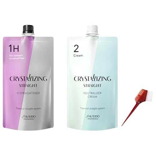 Professional Hair Rebonding Kit - Crystallizing Straightener, Neutralizing Cream, Hair Brush (2023)