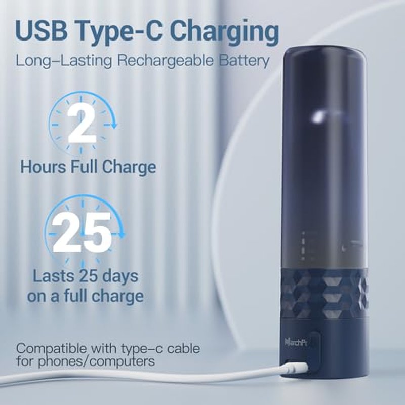 Marchpower Upgraded 2-in-1 Electric Toothbrush with Water Flosser, Ultrasonic Cleaning & 3+4 Smart Modes, Portable Oral Irrigator with Point-Jet, Rechargeable IPX7 Waterproof for Home & Travel Use